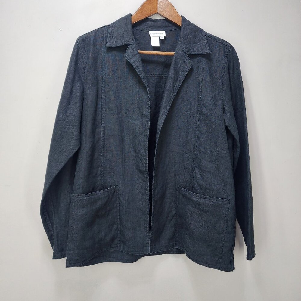 Coldwater Creek Linen Long Sleeve Open Shirt Jacket